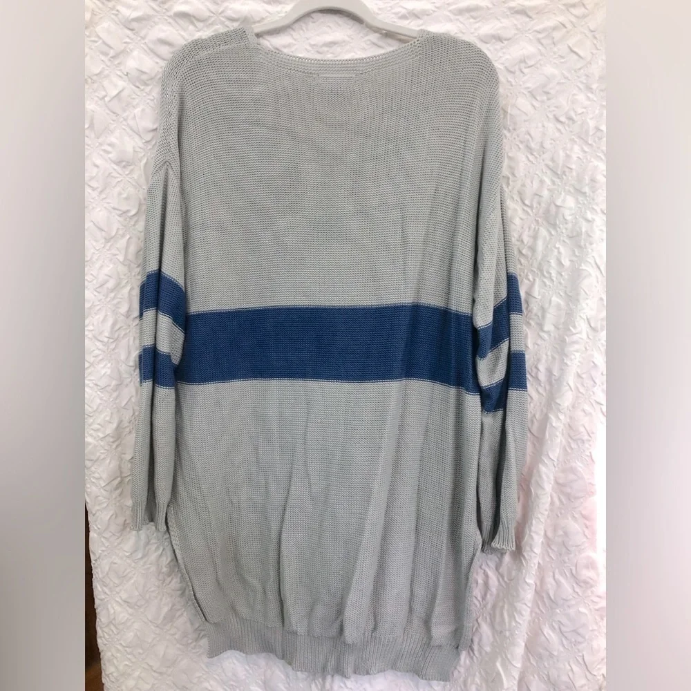 Southern Shirt Co. Relaxed Cotton Sweater Gray + Blue sz. Small - Picture 4 of 5